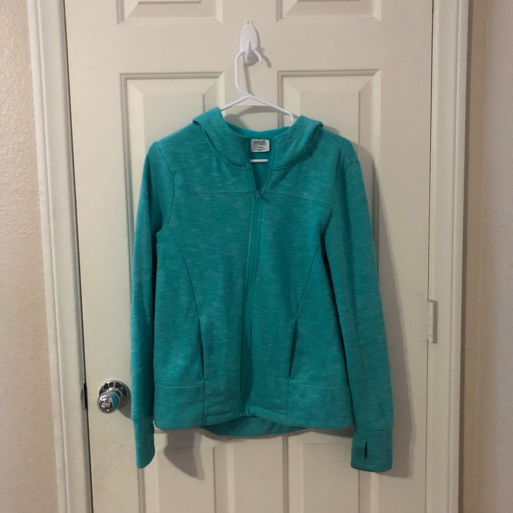 Danskin Now Teal Full-Zip Hoodie Jacket